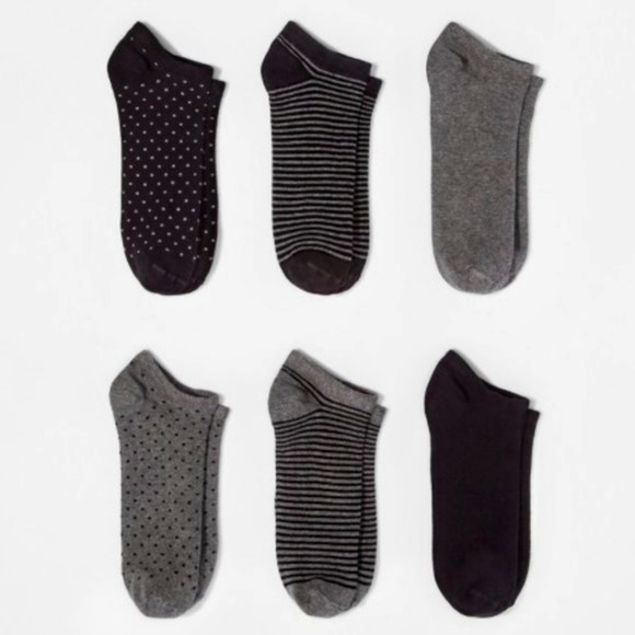 A New Day Women's Multi-Pattern Cotton Blend 6-Pack Low Cut Socks - Size 4-10